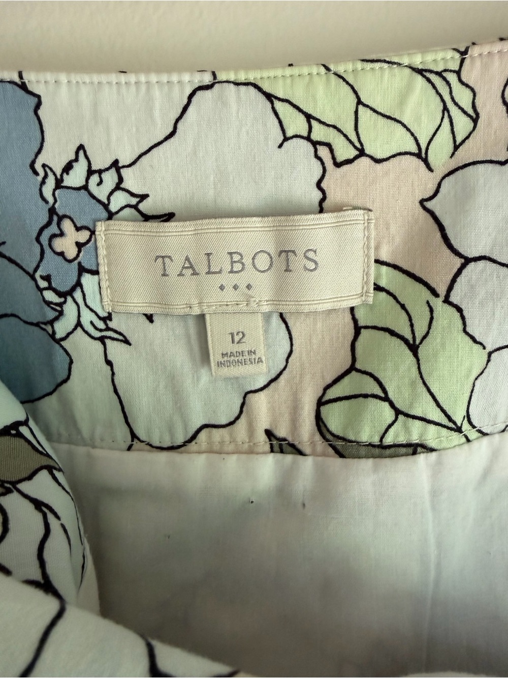Talbots 100% Cotton Floral A Line Pleated Skirt Size 12 - Picture 6 of 7